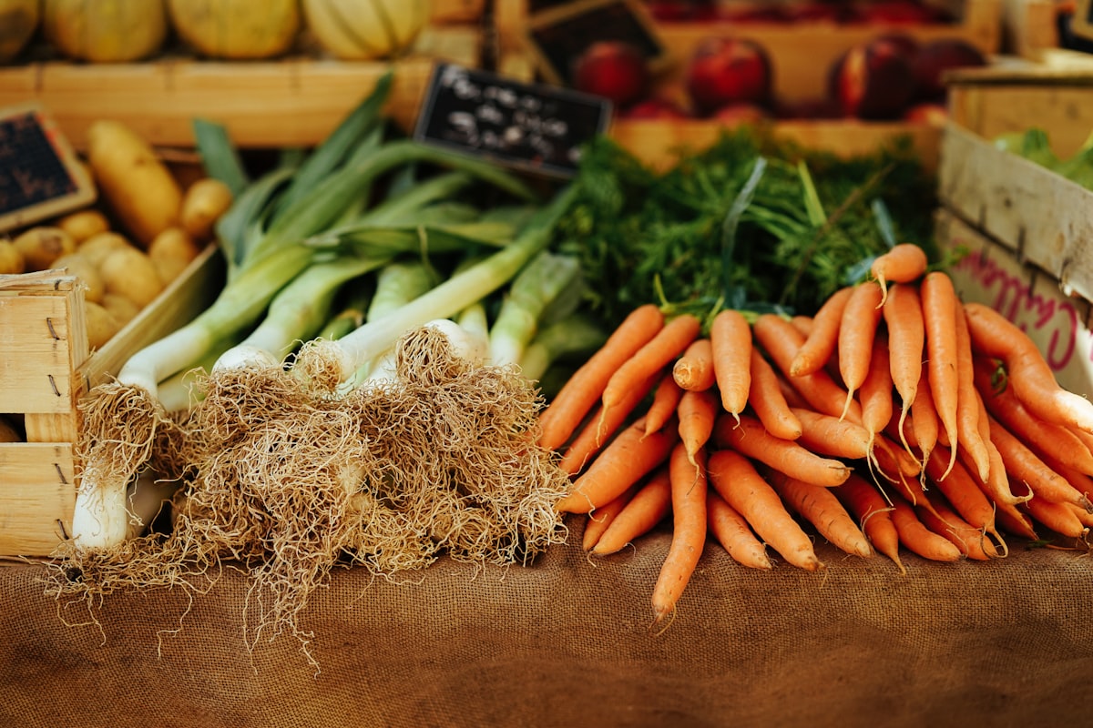 Seasonal fresh produce and healthy cooking preparation